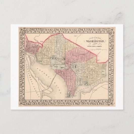 Postale Carte antique 1868 de Washington, DC (Devant)