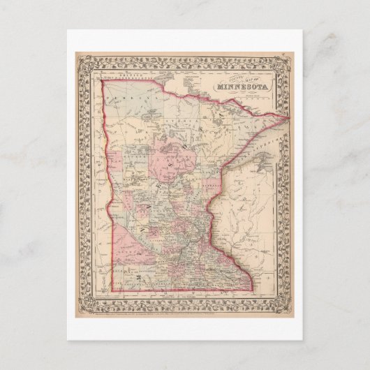 Postale Carte antique 1868 du Minnesota (Devant)