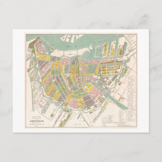 Postale Carte antique d'Amsterdam, Pays-Bas, (Devant)
