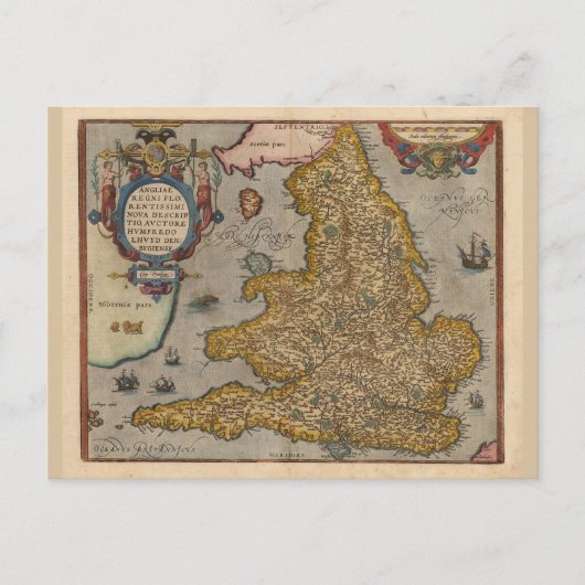 Postale Carte antique d'Angleterre de 1573 (Devant)