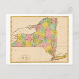 Postale Carte antique de 1815 de l'État de New York