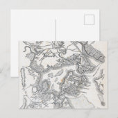 Postale Carte antique de Boston | 1775-1776 (Devant / Derrière)