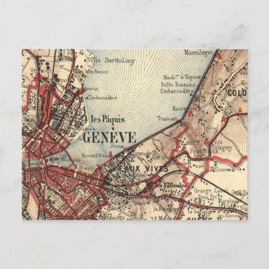 Postale Carte antique de Genève Suisse Carte (Devant)
