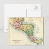 Postale Carte antique de l'Amérique centrale (Devant / Derrière)