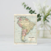 Postale Carte antique de l'Amérique du Sud (Debout devant)