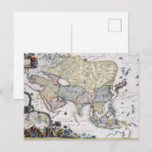 Postale Carte antique de l'Asie | 1696 (Devant / Derrière)