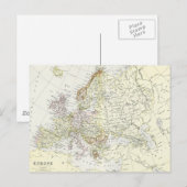 Postale Carte antique de l'Europe (Devant / Derrière)