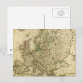 Postale Carte antique de l'Europe (Devant / Derrière)