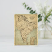 Postale Carte antique de l'Inde au 19ème siècle (Debout devant)