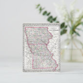 Postale Carte antique de l'Iowa & Missouri vers 1874 (Debout devant)