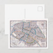 Postale Carte antique de Paris (Devant / Derrière)