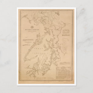 Postale Carte antique de Puget Sound