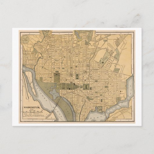 Postale Carte antique de Washington DC (Devant)