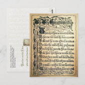 Postale Carte Antique Dix Commandements (Devant / Derrière)