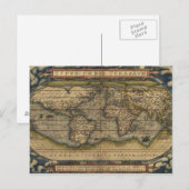 Postale Carte antique du monde (Devant / Derrière)