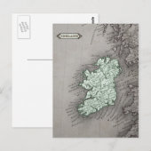 Postale Carte antique Irlande, vert (Devant / Derrière)