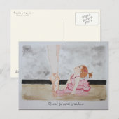 Postale carte aquarelle danseuse bébé rêve petite fille (Devant / Derrière)