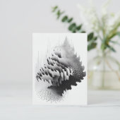 Postale Carte Arbre Abstraite B&W Surreal Optical Illusion (Debout devant)
