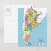 Postale Carte Argentine (Devant / Derrière)