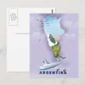 Postale Carte Argentine poster Voyage (Devant / Derrière)