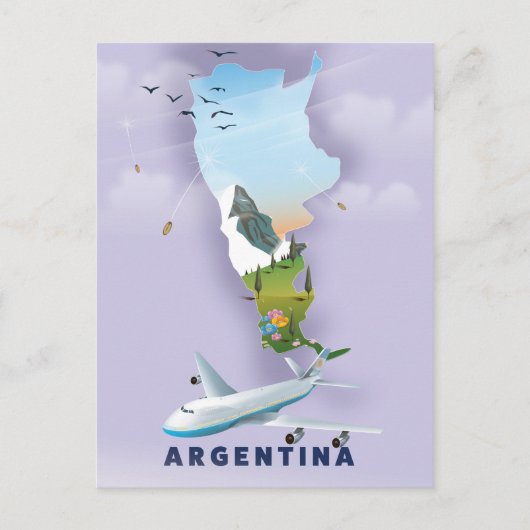 Postale Carte Argentine poster Voyage (Devant)