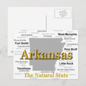 Postale Carte Arkansas Silhouette (Devant / Derrière)