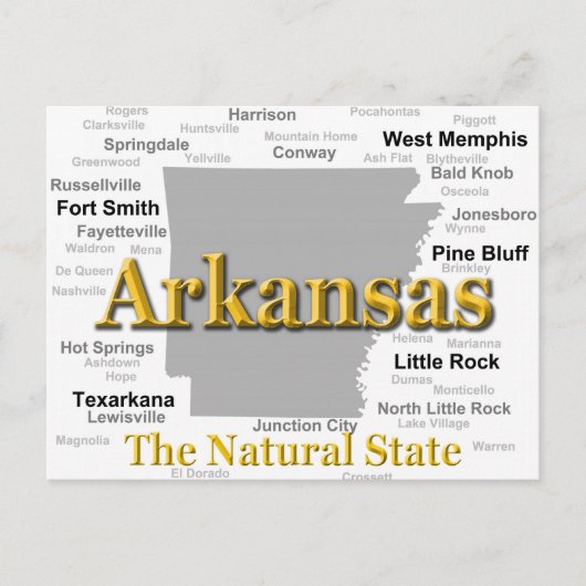 Postale Carte Arkansas Silhouette (Devant)
