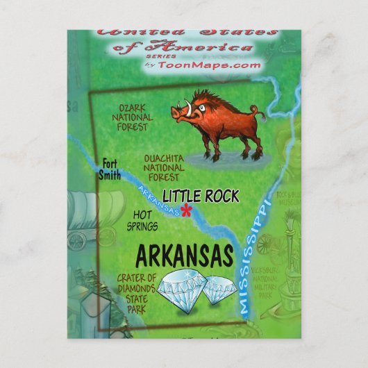 Postale Carte Arkansas USA (Devant)