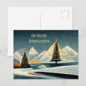 Postale Carte Art déco Joyeux Noël (Devant / Derrière)