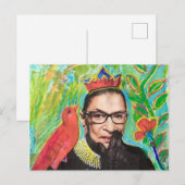 Postale Carte Art Post RVB Ruth Gader Ginsburg et Bird (Devant / Derrière)