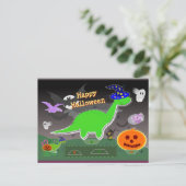 Postale Carte artisanale Halloween Dinosaur Statue Coupe & (Debout devant)
