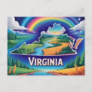 Postale Carte artistique conceptuelle de Virginie vibrante