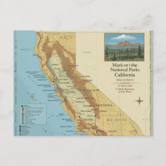 Postale Carte artistique vintage des parcs nationaux de Ca