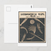 Postale Carte astronomique Vue de l'espace de comètes rema (Devant / Derrière)