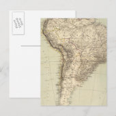 Postale Carte Atlas Amérique du Sud (Devant / Derrière)