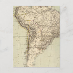 Postale Carte Atlas Amérique du Sud