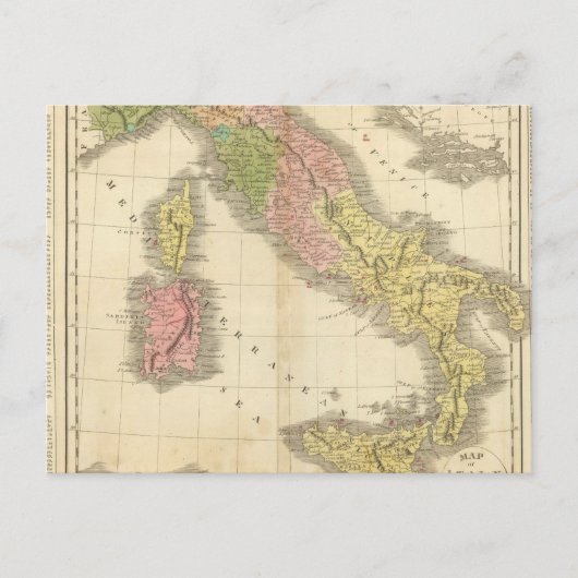 Postale Carte Atlas Chonologie Italie (Devant)