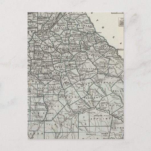 Postale Carte atlas de Géorgie (Devant)