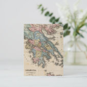 Postale Carte Atlas de la Grèce en couleurs complètes (Debout devant)