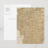 Postale Carte Atlas de l'Illinois (Devant / Derrière)