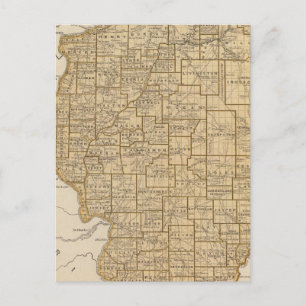 Postale Carte Atlas de l'Illinois