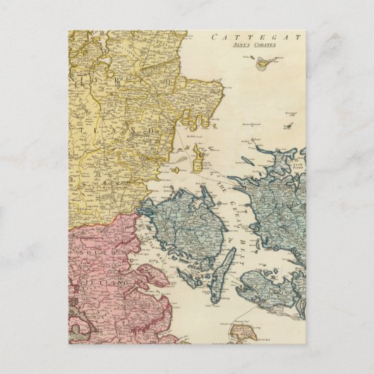 Postale Carte Atlas du Danemark (Devant)