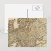 Postale Carte Atlas Europe (Devant / Derrière)