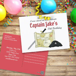 Postale Carte au trésor de pirate pour enfants Simple Anni