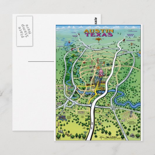 Postale Carte Austin (Devant / Derrière)