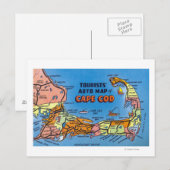 Postale Carte automobile détaillée de Cape Cod (Devant / Derrière)