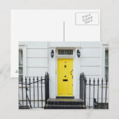 Postale Carte avec porte jaune (Devant / Derrière)