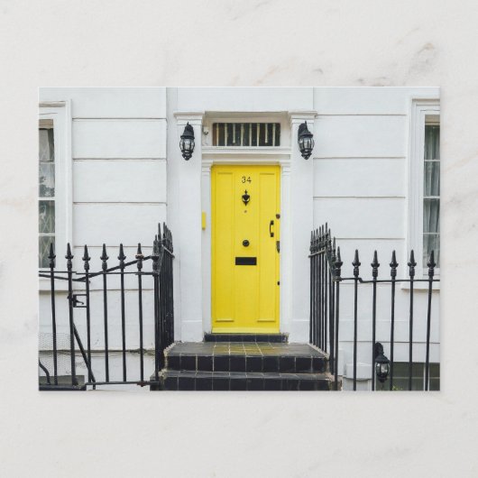 Postale Carte avec porte jaune (Devant)