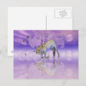 Postale carte avec Unicorn, Wish (Devant / Derrière)
