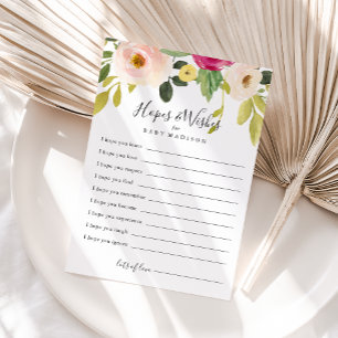 Postale Carte Baby shower floral verdoyant Espaces & Voeux